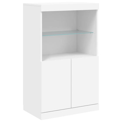 vidaXL Sideboard with LED Lights White 60.5x37x100 cm