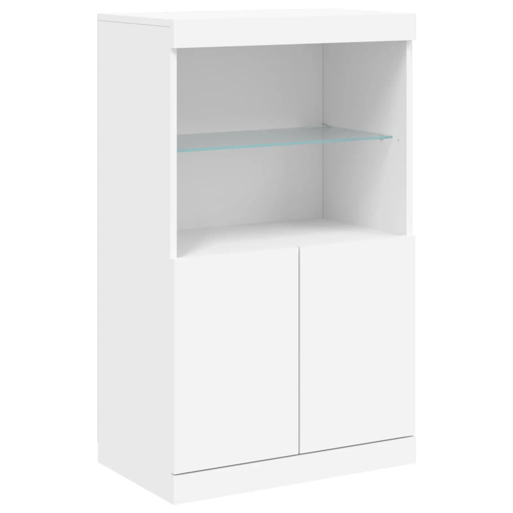 vidaXL Sideboard with LED Lights White 60,5x37x100 cm