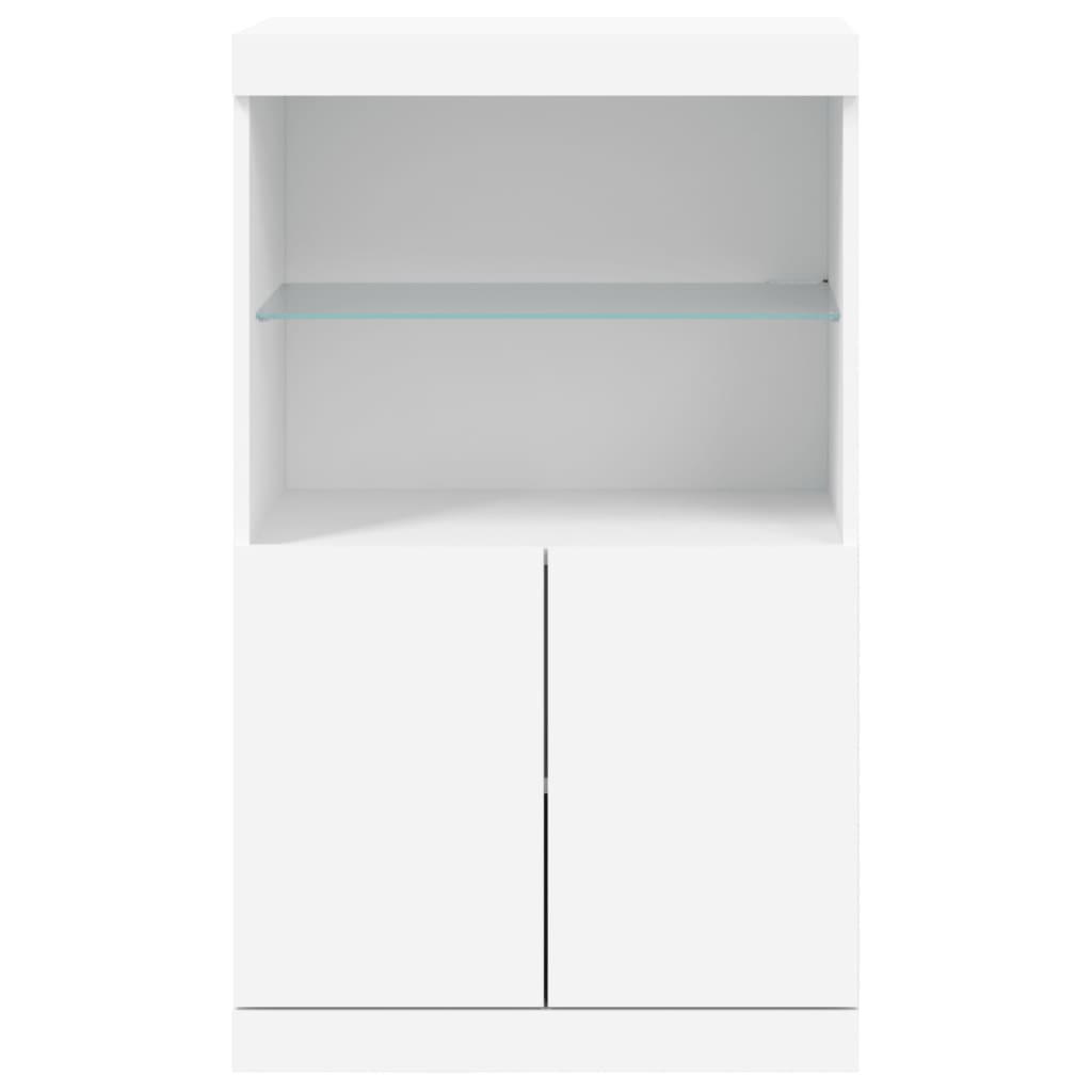 vidaXL Sideboard with LED Lights White 60,5x37x100 cm
