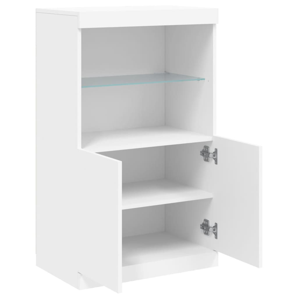 vidaXL Sideboard with LED Lights White 60,5x37x100 cm