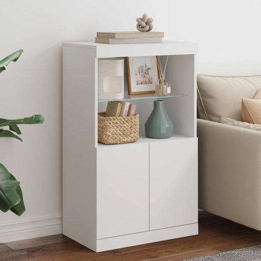 vidaXL Sideboard with LED Lights White 60,5x37x100 cm