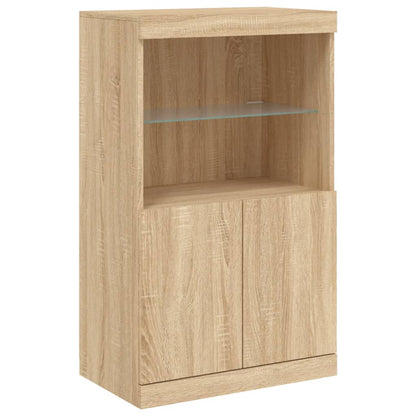 vidaXL Sideboard with LED Lights Sonoma Oak 60,5x37x100 cm
