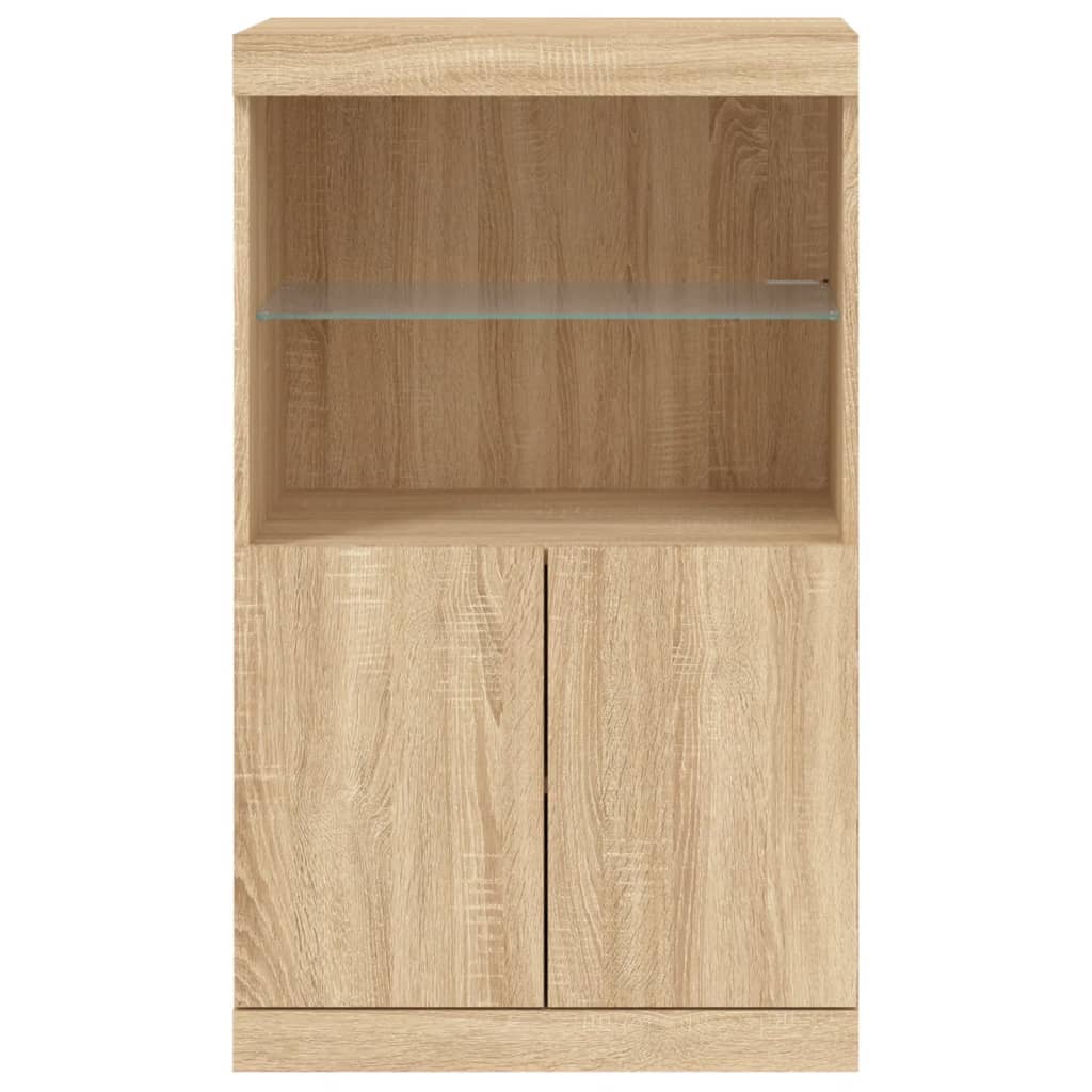 vidaXL Sideboard with LED Lights Sonoma Oak 60,5x37x100 cm