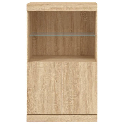 vidaXL Sideboard with LED Lights Sonoma Oak 60,5x37x100 cm