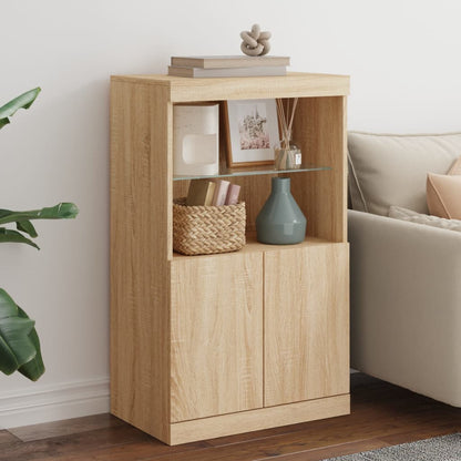 vidaXL Sideboard with LED Lights Sonoma Oak 60,5x37x100 cm