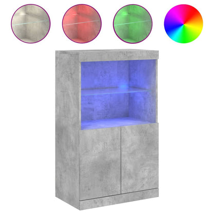 vidaXL Sideboard with LED Lights Concrete Grey 60,5x37x100 cm
