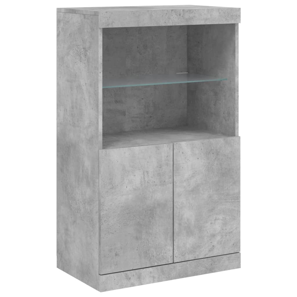 vidaXL Sideboard with LED Lights Concrete Grey 60,5x37x100 cm