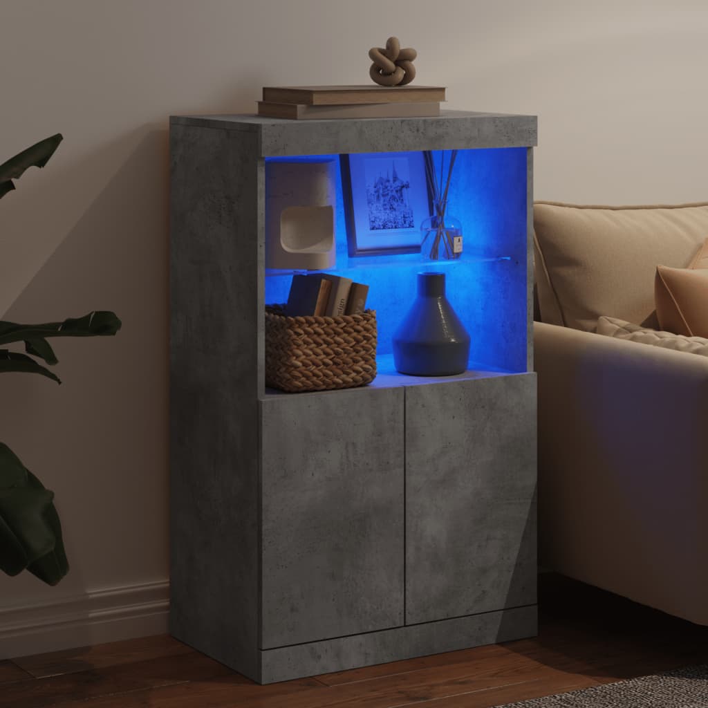 vidaXL Sideboard with LED Lights Concrete Grey 60,5x37x100 cm