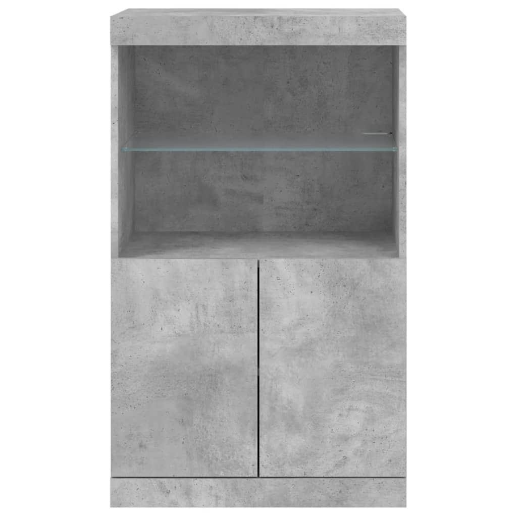vidaXL Sideboard with LED Lights Concrete Grey 60,5x37x100 cm