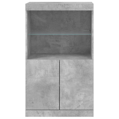 vidaXL Sideboard with LED Lights Concrete Grey 60,5x37x100 cm