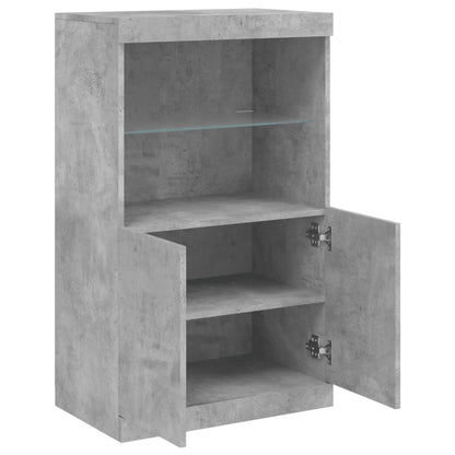 vidaXL Sideboard with LED Lights Concrete Grey 60,5x37x100 cm