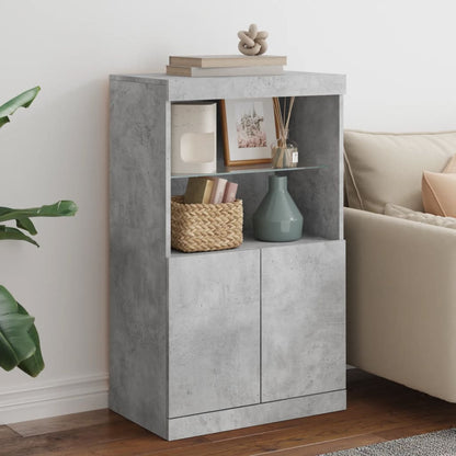 vidaXL Sideboard with LED Lights Concrete Grey 60,5x37x100 cm