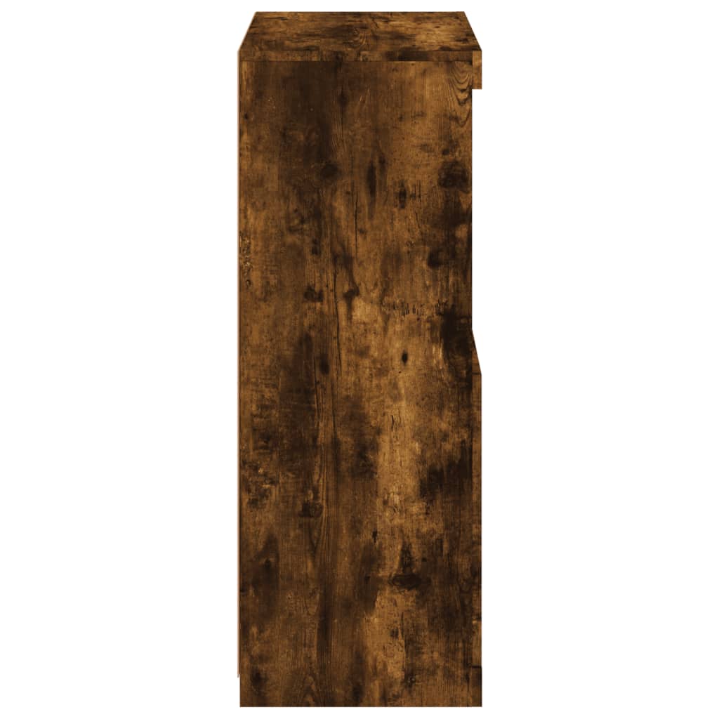 vidaXL Sideboard with LED Lights Smoked Oak 60,5x37x100 cm