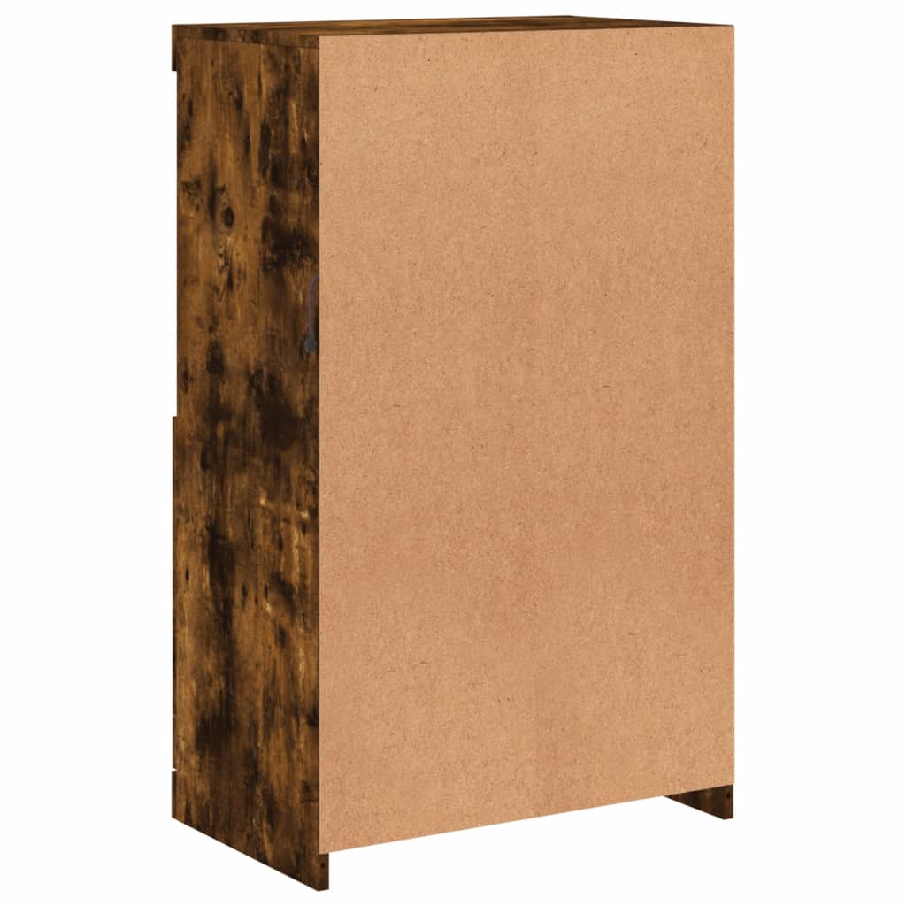 vidaXL Sideboard with LED Lights Smoked Oak 60,5x37x100 cm