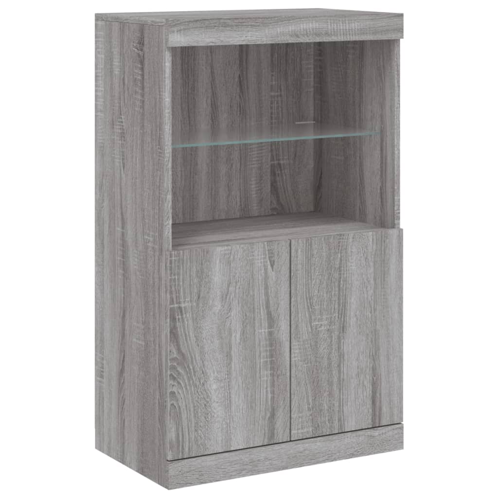 vidaXL Sideboard with LED Lights Grey Sonoma 60,5x37x100 cm