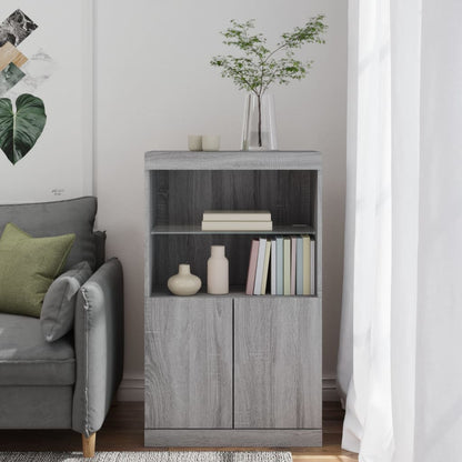 vidaXL Sideboard with LED Lights Grey Sonoma 60,5x37x100 cm