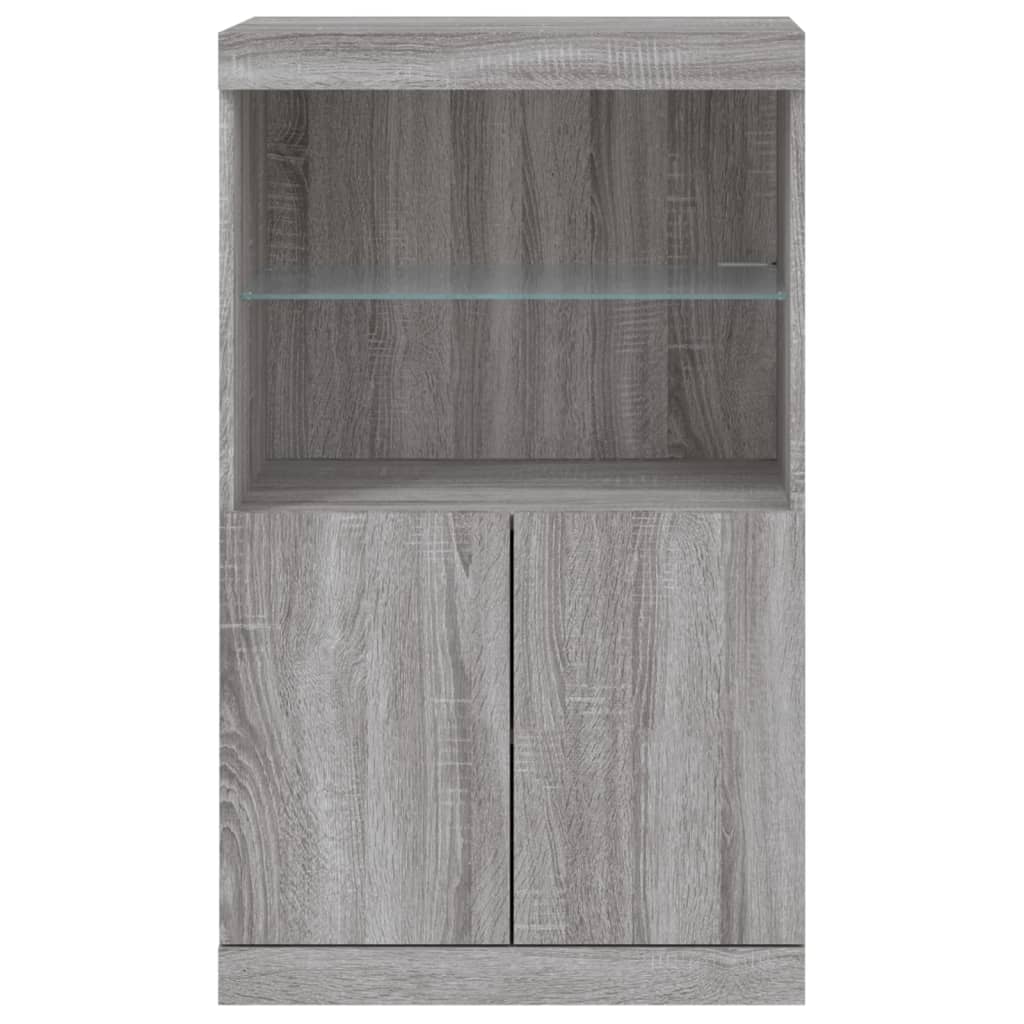 vidaXL Sideboard with LED Lights Grey Sonoma 60.5x37x100 cm