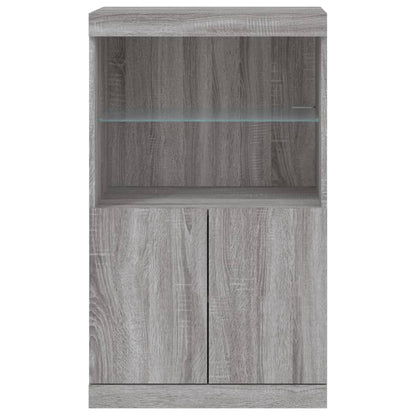 vidaXL Sideboard with LED Lights Grey Sonoma 60.5x37x100 cm