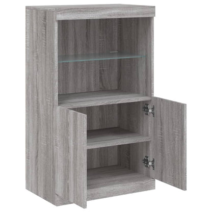 vidaXL Sideboard with LED Lights Grey Sonoma 60,5x37x100 cm