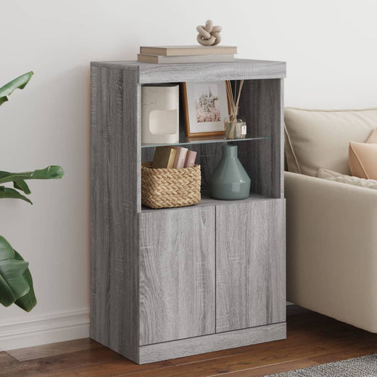 vidaXL Sideboard with LED Lights Grey Sonoma 60,5x37x100 cm