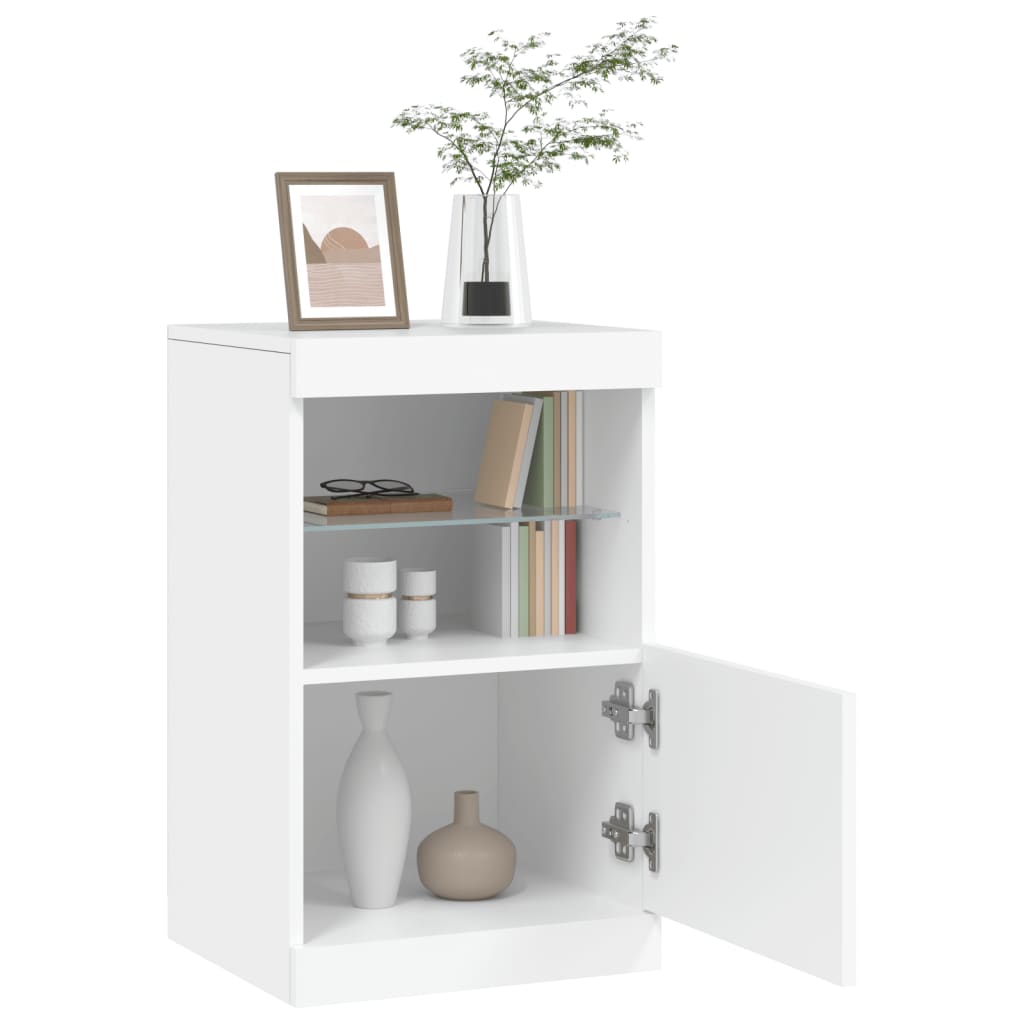 vidaXL Sideboard with LED Lights White 41x37x67 cm