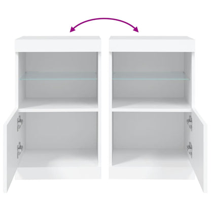 vidaXL Sideboard with LED Lights White 41x37x67 cm