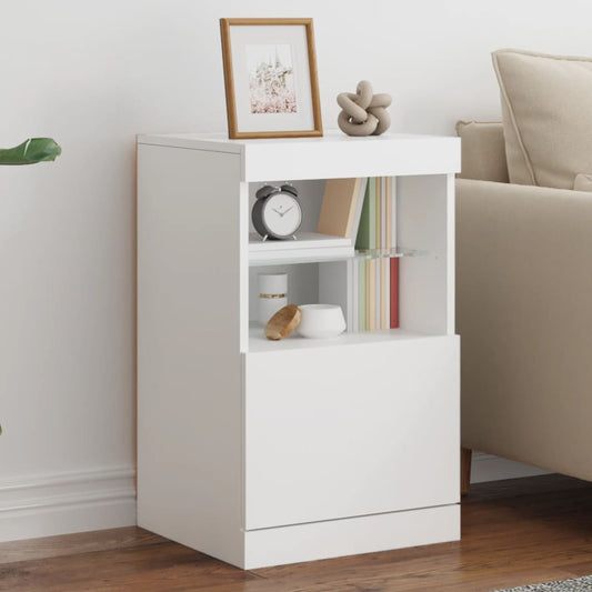 vidaXL Sideboard with LED Lights White 41x37x67 cm