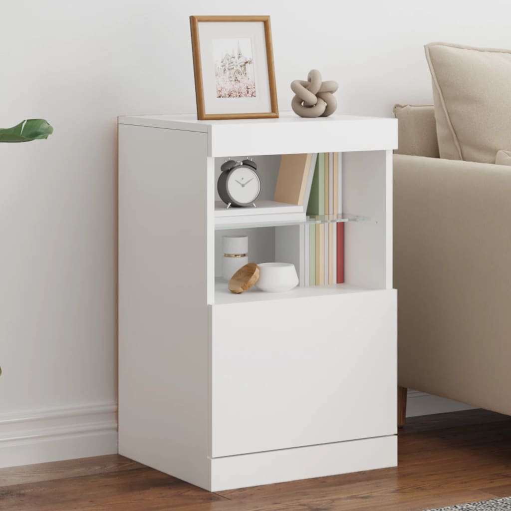 vidaXL Sideboard with LED Lights White 41x37x67 cm