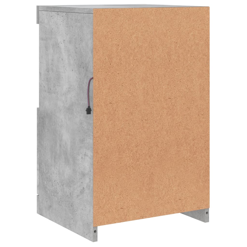 vidaXL Sideboard with LED Lights Concrete Grey 41x37x67 cm