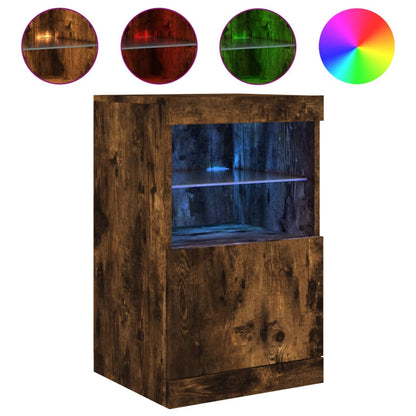 vidaXL Sideboard with LED Lights Smoked Oak 41x37x67 cm