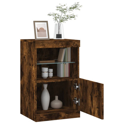 vidaXL Sideboard with LED Lights Smoked Oak 41x37x67 cm