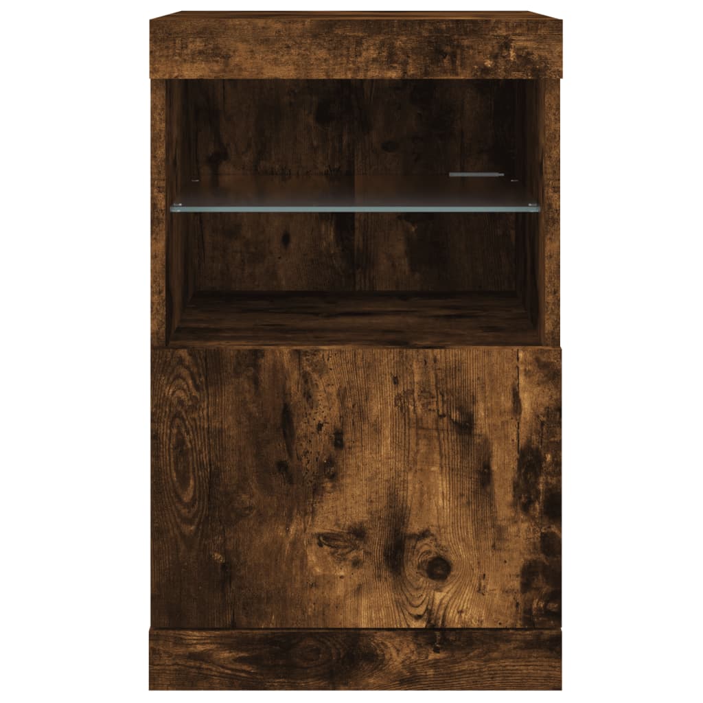 vidaXL Sideboard with LED Lights Smoked Oak 41x37x67 cm