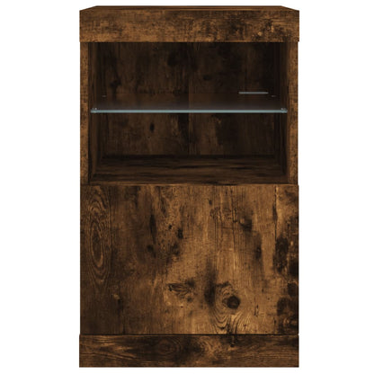 vidaXL Sideboard with LED Lights Smoked Oak 41x37x67 cm