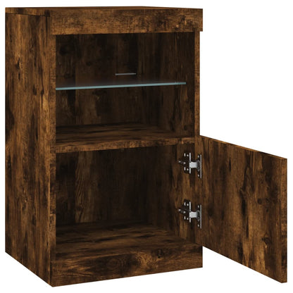 vidaXL Sideboard with LED Lights Smoked Oak 41x37x67 cm