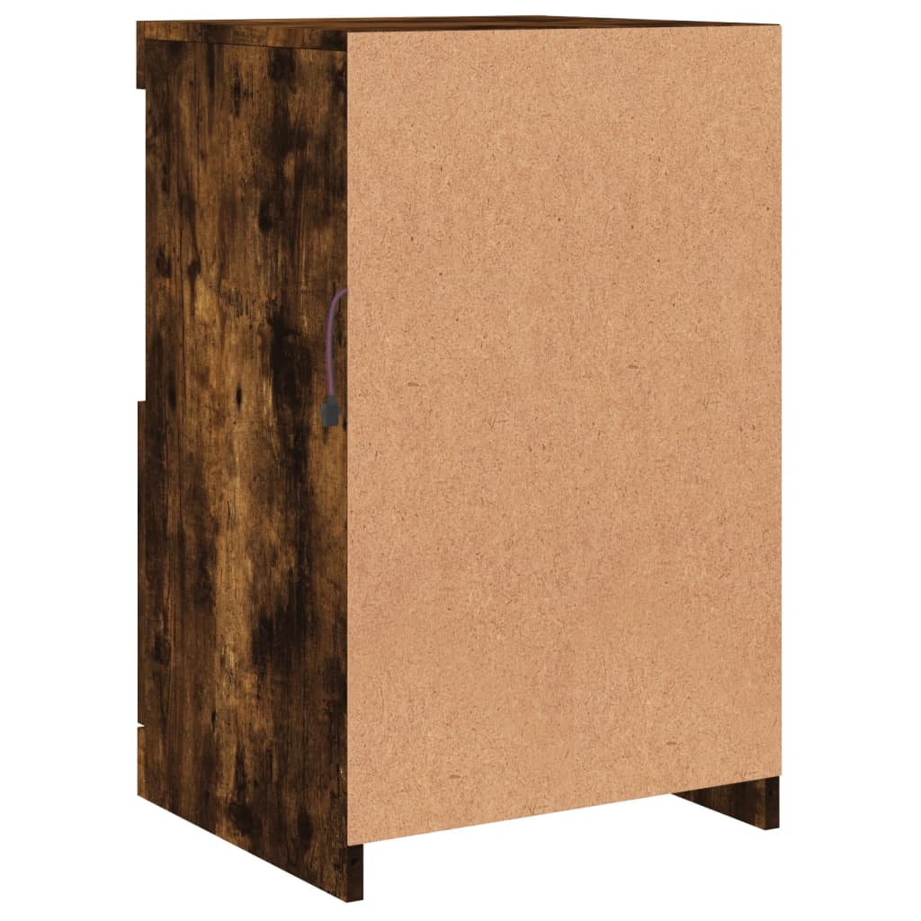 vidaXL Sideboard with LED Lights Smoked Oak 41x37x67 cm