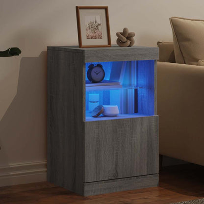 vidaXL Sideboard with LED Lights Grey Sonoma 41x37x67 cm