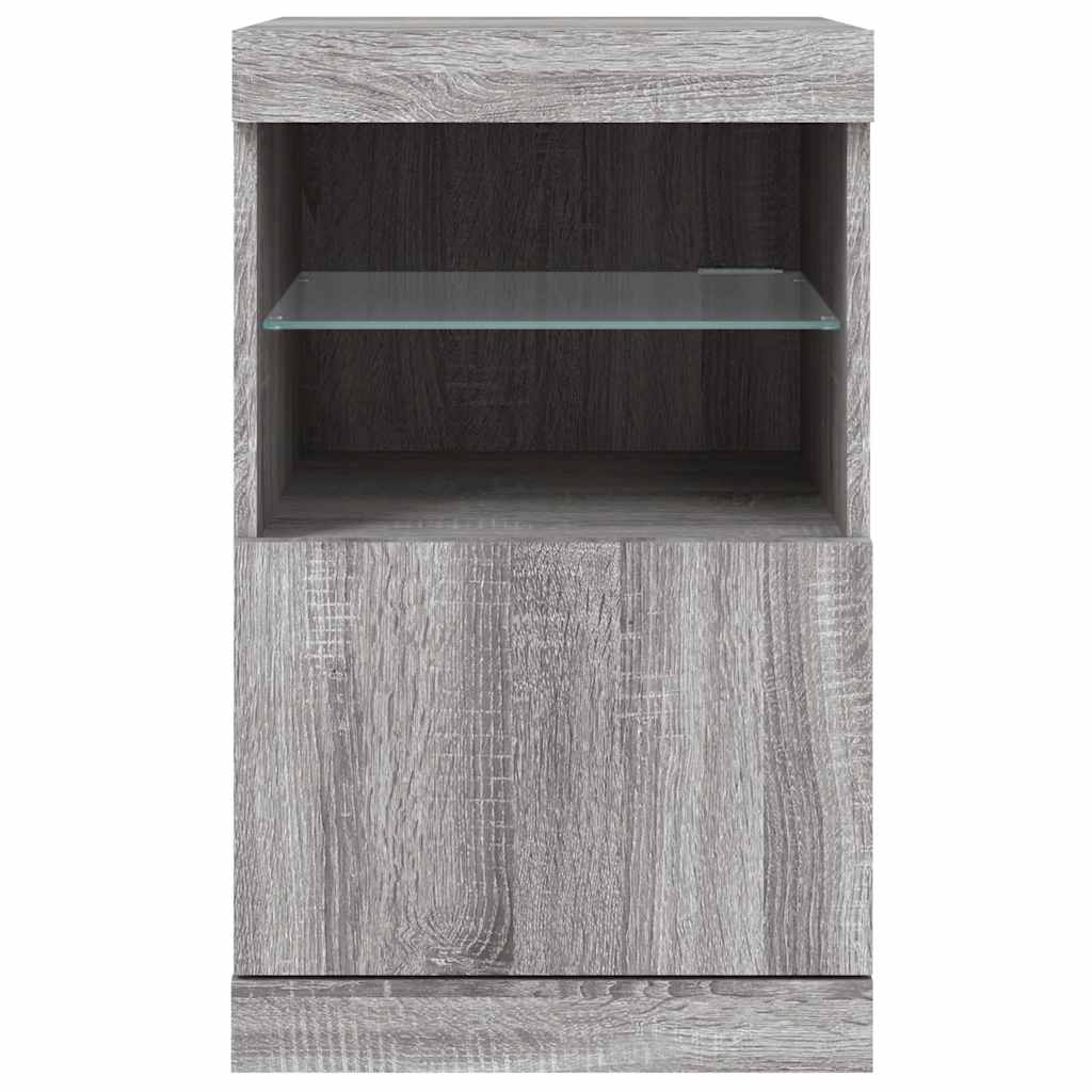vidaXL Sideboard with LED Lights Grey Sonoma 41x37x67 cm
