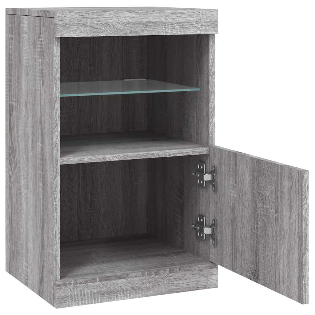vidaXL Sideboard with LED Lights Grey Sonoma 41x37x67 cm