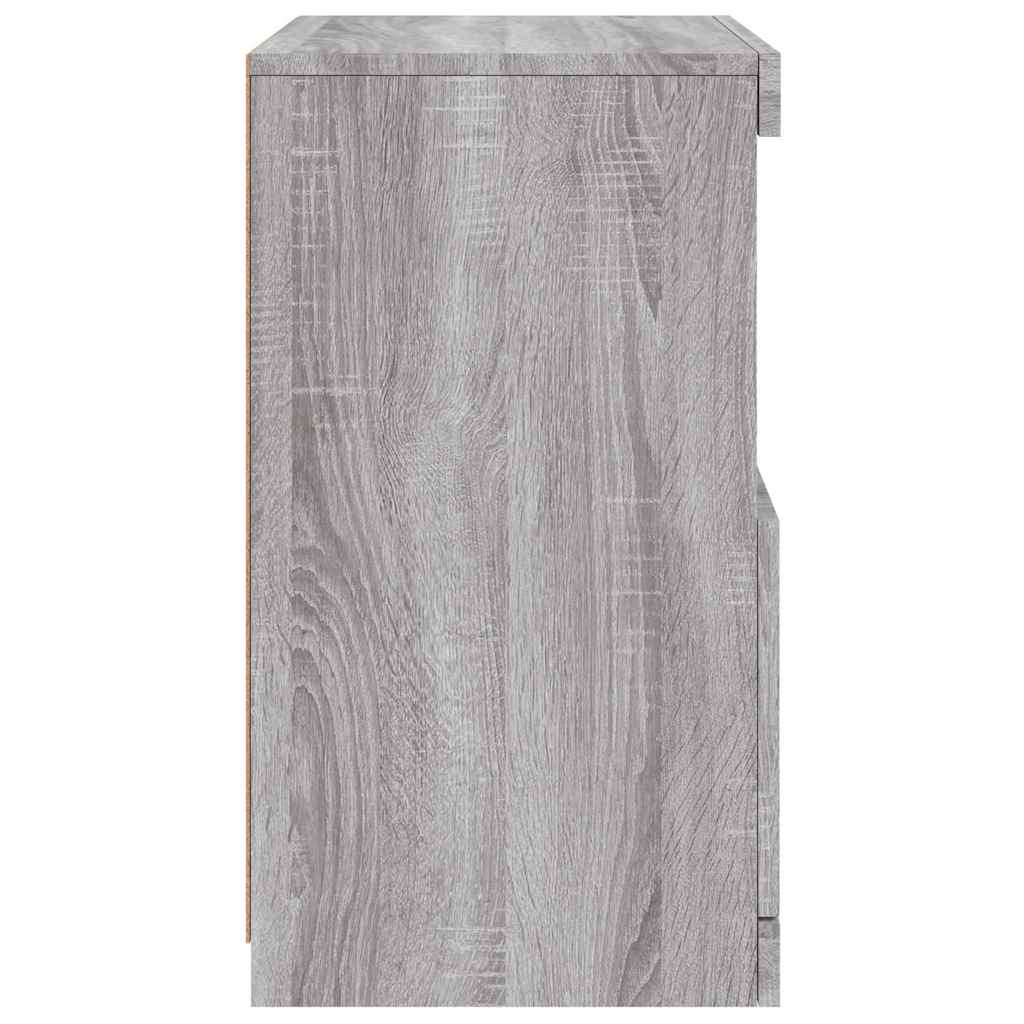 vidaXL Sideboard with LED Lights Grey Sonoma 41x37x67 cm