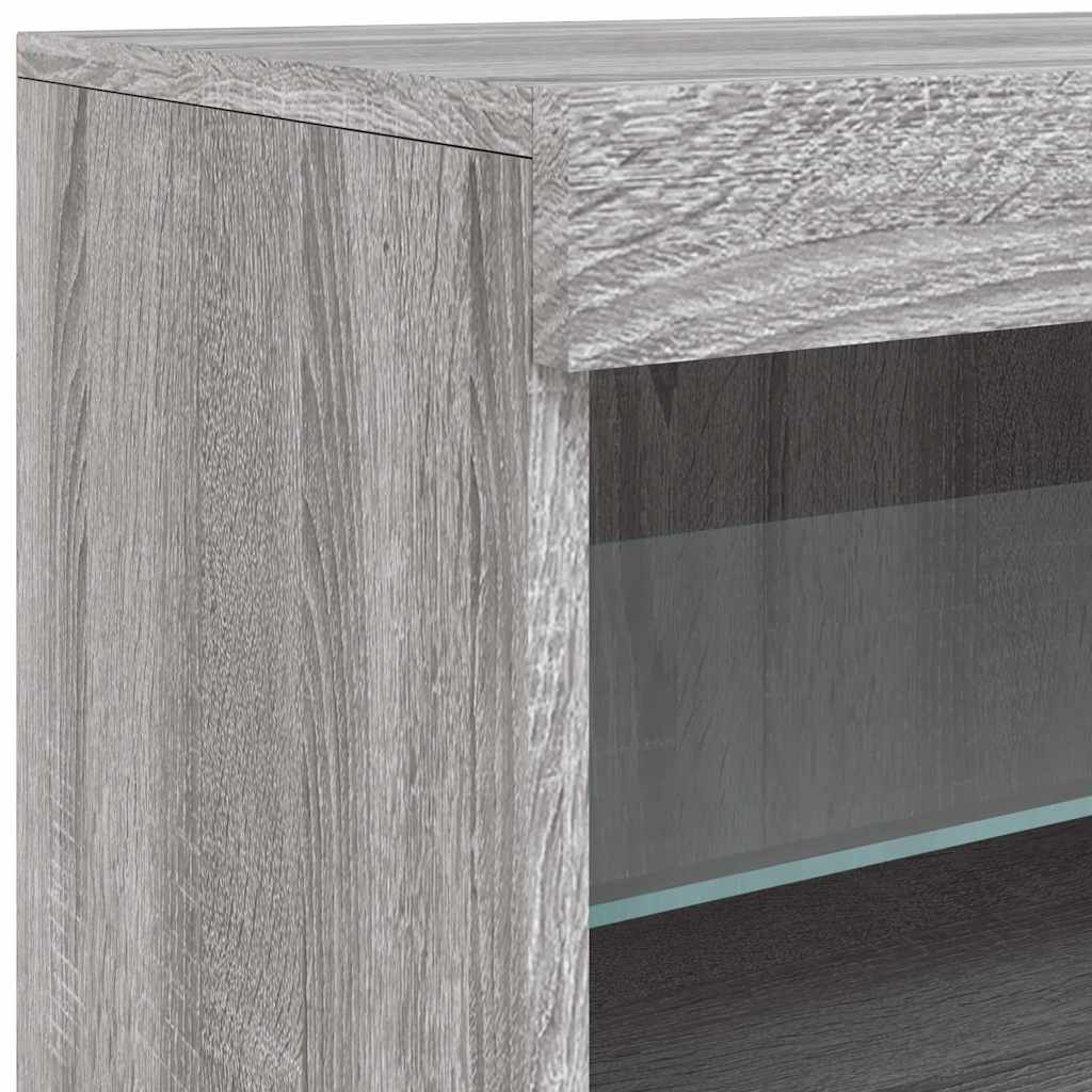vidaXL Sideboard with LED Lights Grey Sonoma 41x37x67 cm