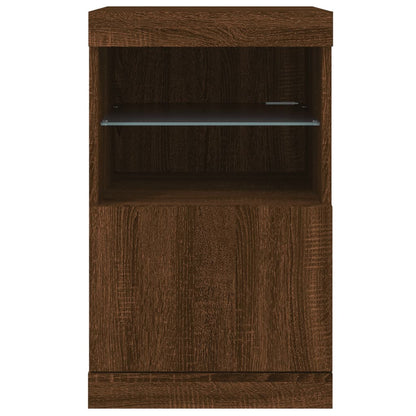 vidaXL Sideboard with LED Lights Brown Oak 41x37x67 cm