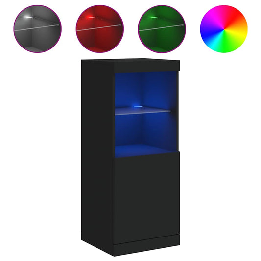 vidaXL Sideboard with LED Lights Black 41x37x100 cm
