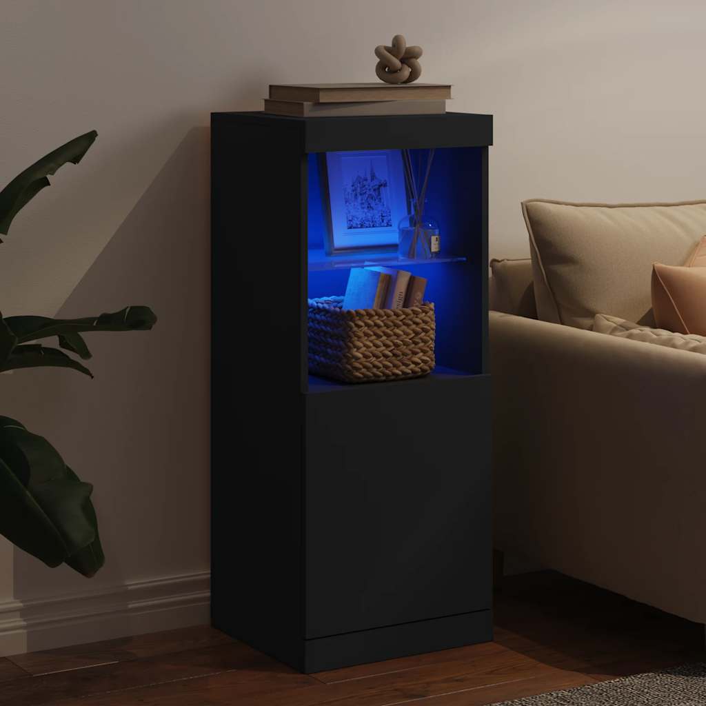 vidaXL Sideboard with LED Lights Black 41x37x100 cm