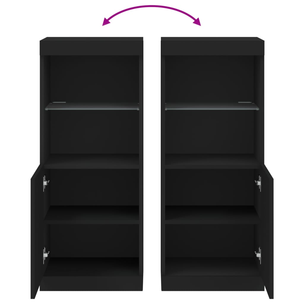 vidaXL Sideboard | Black | Engineered wood, Glass | Medium | Sideboard