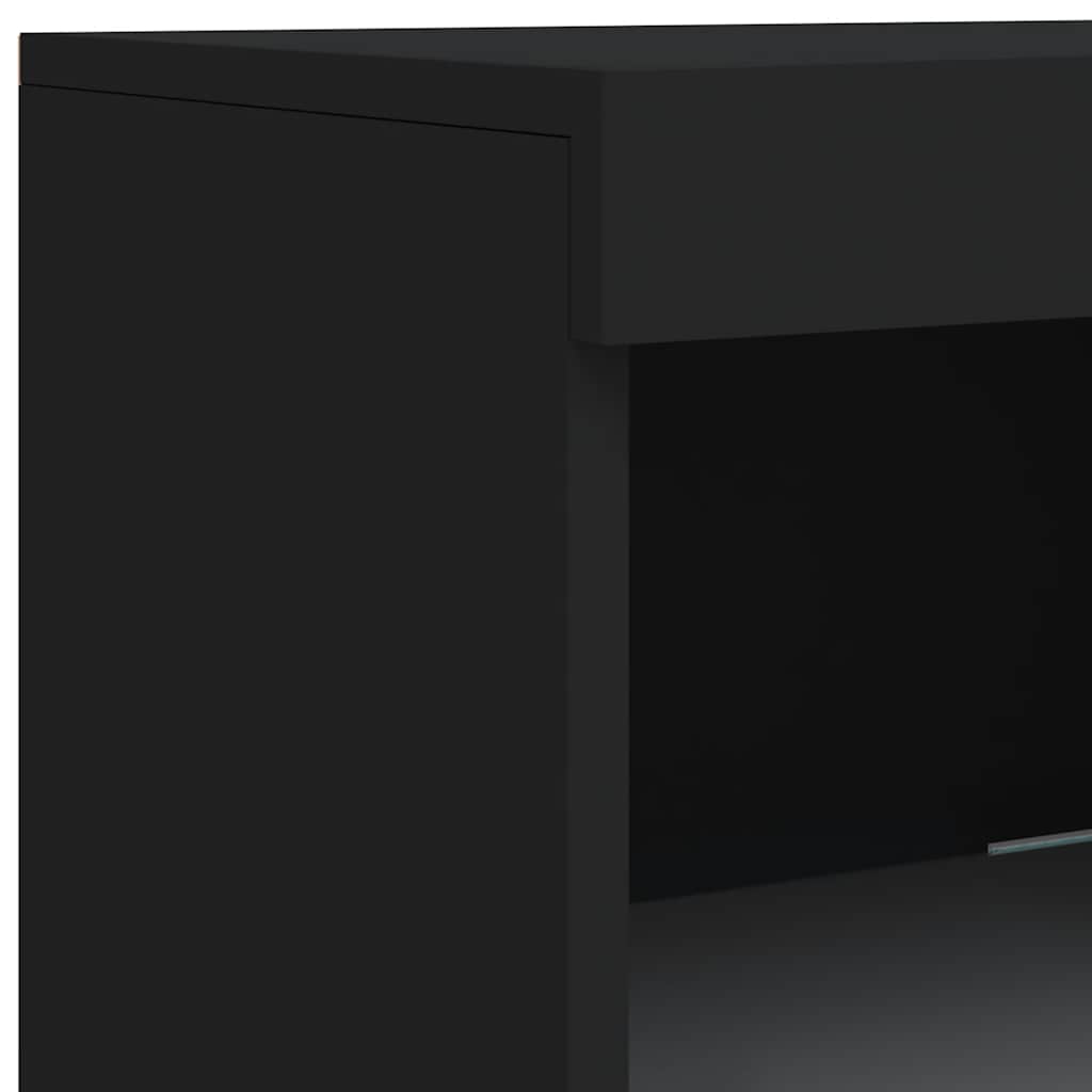 vidaXL Sideboard with LED Lights Black 41x37x100 cm
