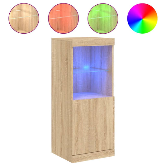 vidaXL Sideboard with LED Lights Sonoma Oak 41x37x100 cm