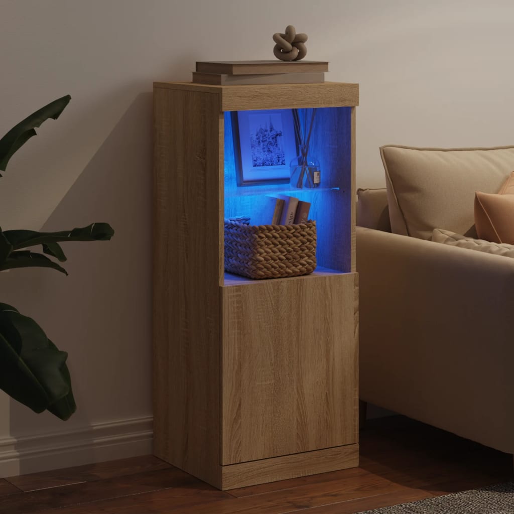 vidaXL Sideboard with LED Lights Sonoma Oak 41x37x100 cm