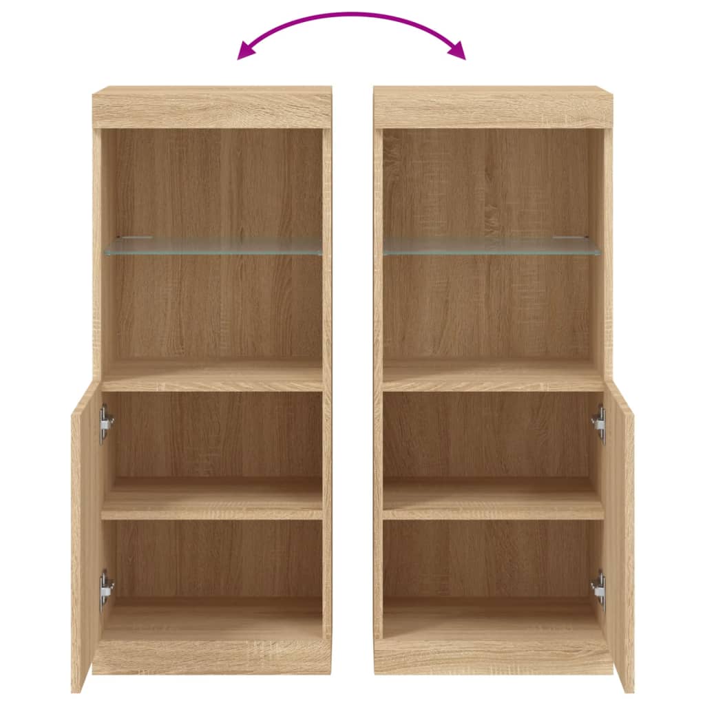 vidaXL Sideboard with LED Lights Sonoma Oak 41x37x100 cm