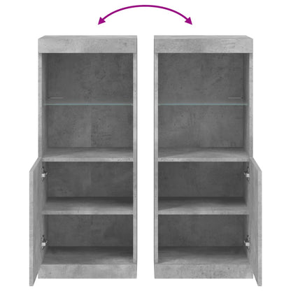 vidaXL Sideboard with LED Lights Concrete Grey 41x37x100 cm