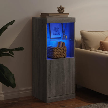 vidaXL Sideboard with LED Lights Grey Sonoma 41x37x100 cm